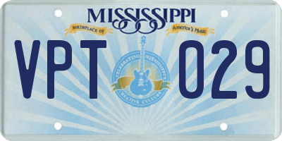 MS license plate VPT029