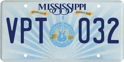 MS license plate VPT032