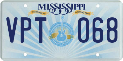 MS license plate VPT068