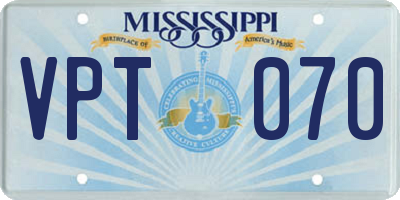 MS license plate VPT070
