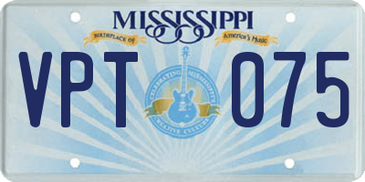 MS license plate VPT075