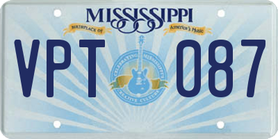 MS license plate VPT087
