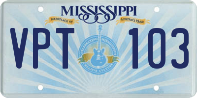 MS license plate VPT103