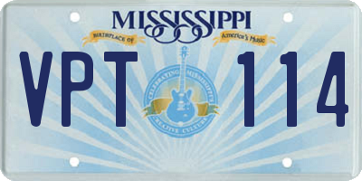MS license plate VPT114