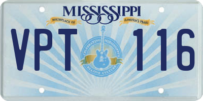 MS license plate VPT116