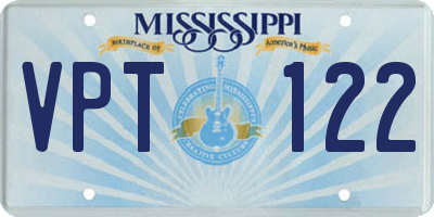 MS license plate VPT122