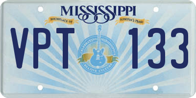 MS license plate VPT133