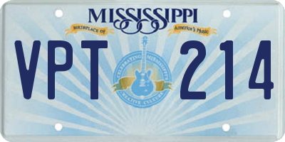 MS license plate VPT214