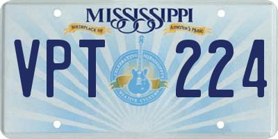 MS license plate VPT224