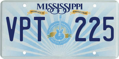 MS license plate VPT225