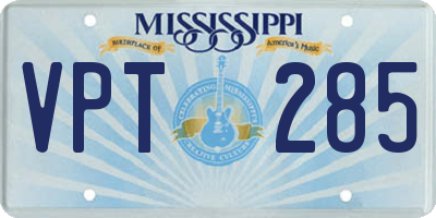 MS license plate VPT285