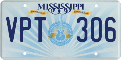MS license plate VPT306