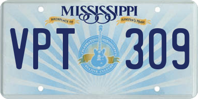 MS license plate VPT309