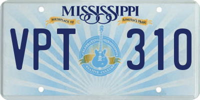 MS license plate VPT310