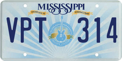 MS license plate VPT314