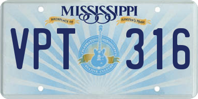 MS license plate VPT316