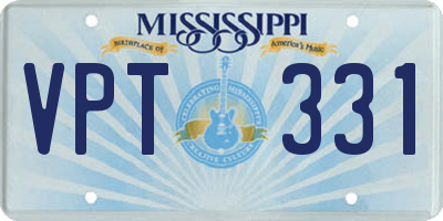 MS license plate VPT331