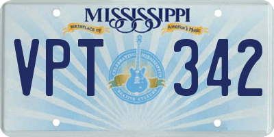 MS license plate VPT342