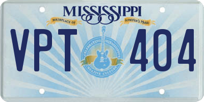 MS license plate VPT404