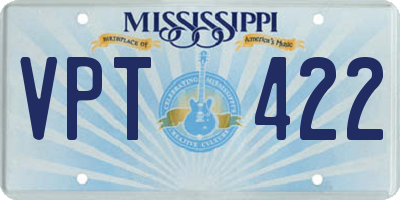 MS license plate VPT422