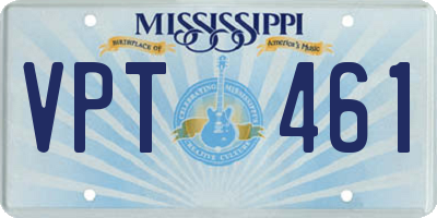MS license plate VPT461