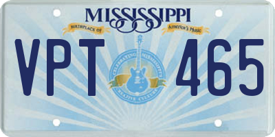 MS license plate VPT465