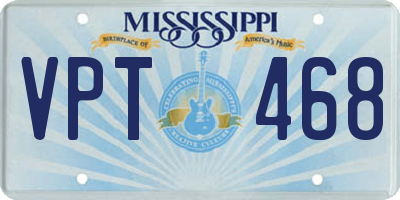 MS license plate VPT468