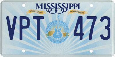 MS license plate VPT473