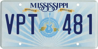MS license plate VPT481