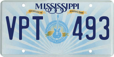 MS license plate VPT493