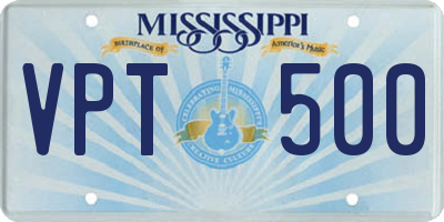 MS license plate VPT500