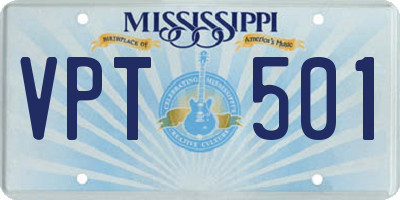 MS license plate VPT501