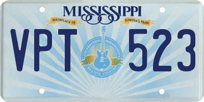 MS license plate VPT523
