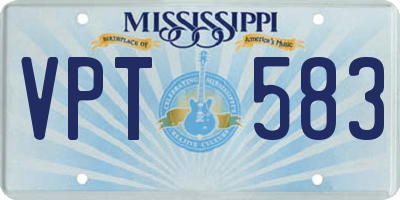 MS license plate VPT583