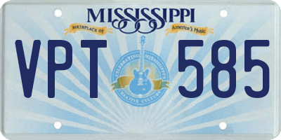 MS license plate VPT585