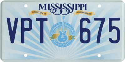 MS license plate VPT675
