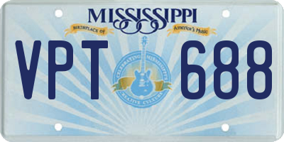 MS license plate VPT688
