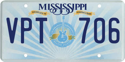 MS license plate VPT706
