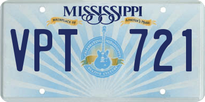MS license plate VPT721