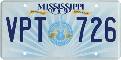 MS license plate VPT726