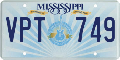 MS license plate VPT749