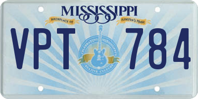MS license plate VPT784