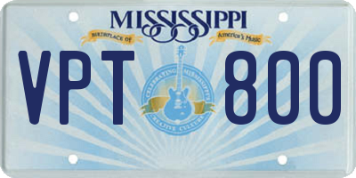 MS license plate VPT800