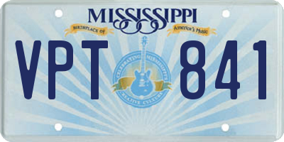 MS license plate VPT841