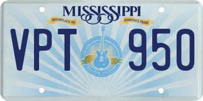 MS license plate VPT950