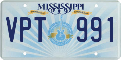 MS license plate VPT991