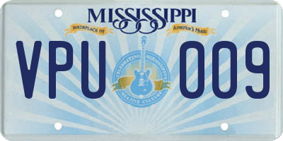 MS license plate VPU009