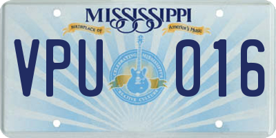MS license plate VPU016