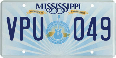MS license plate VPU049
