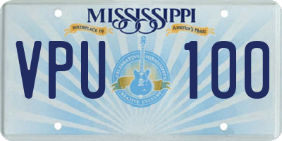 MS license plate VPU100